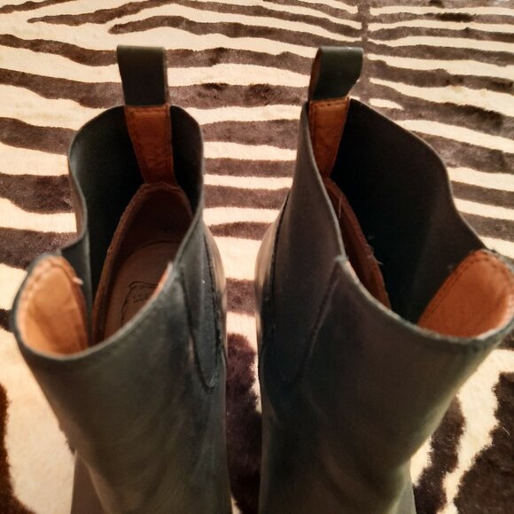 Lucky Brand Black Leather Ankle Boots Booties US Size 7.5 Western Style Pull On - Picture 8 of 12